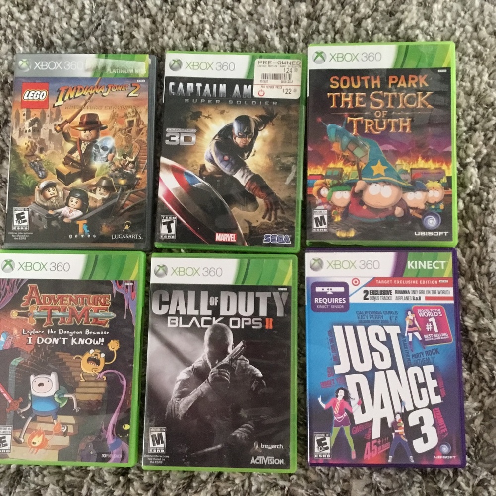 XBOX 360 games.  Bundle of 6.